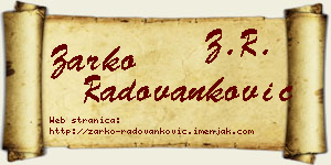 Žarko Radovanković vizit kartica